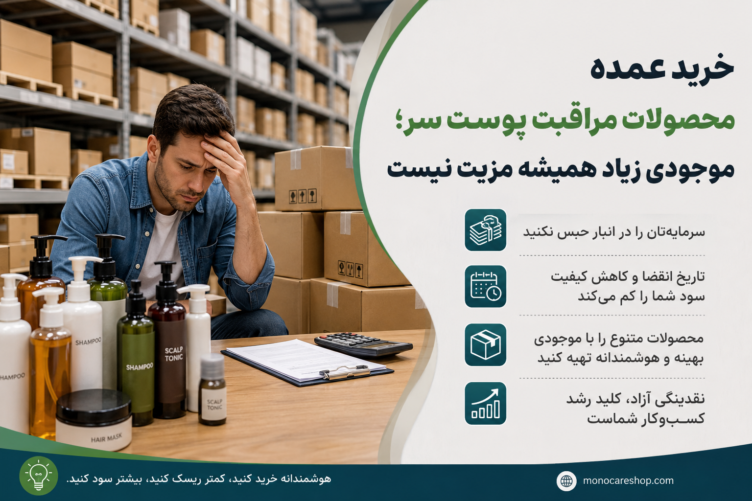 خرید عمده محصولات مراقبت پوست سر؛ موجودی زیاد همیشه مزیت نیست
